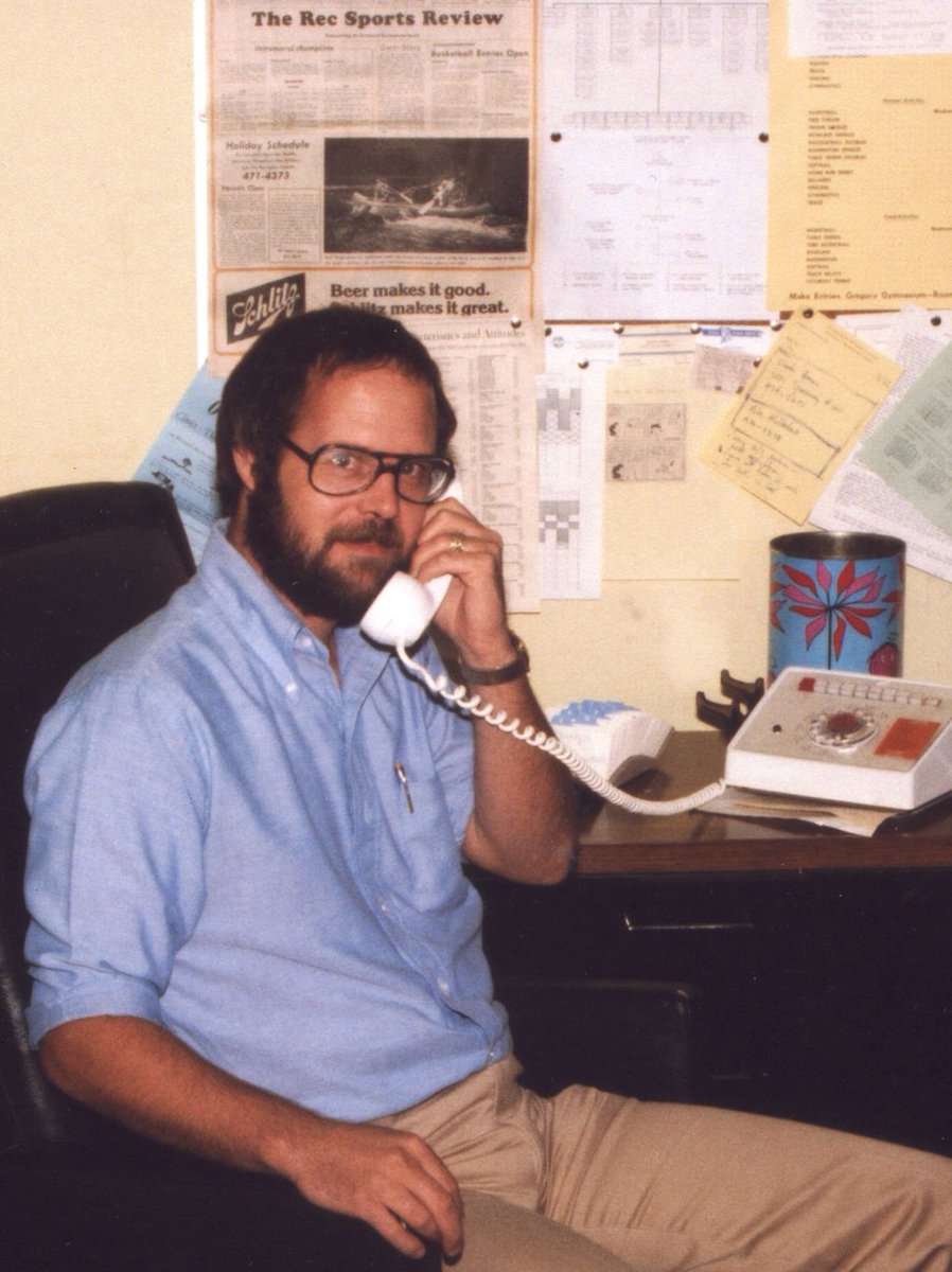 Honors to <a href="/UTAustin/">UT Austin</a>'s Tom Dison! He retired last month after a 48-year career at the Division of Recreational Sports and served as its director since 1988. Today, Tom was deservedly named to the RecSports Hall of Fame. (Photo from 1978.)