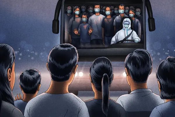 LiYuan6's tweet photo. A bus heading to a quarantine facility crashed, killing 27. ​For the Chinese public, the bus is a symbol of their collective “zero Covid” destiny: the country’s 1.4 billion people heading to an unknown destination. My latest https://t.co/h2RM6DJTAl (posting for the illustration) https://t.co/L6KRNJrL7Z