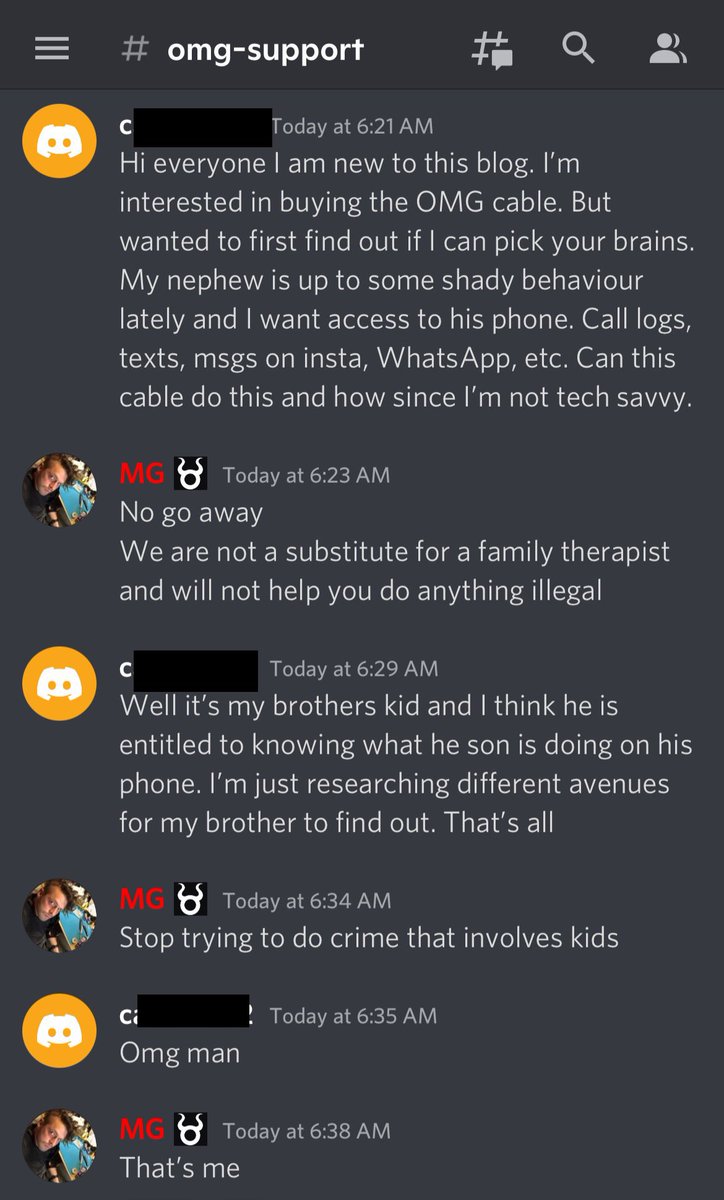 _MG_'s tweet photo. You can call me: OMG Man 🦹‍♂️

This was the least gross instance so far in the public support channel. But the amount of people who want to use invasive technology in place of therapy is just sad.

It’s less than 1% of support asks, but still sad. https://t.co/TanzBoyAQz
