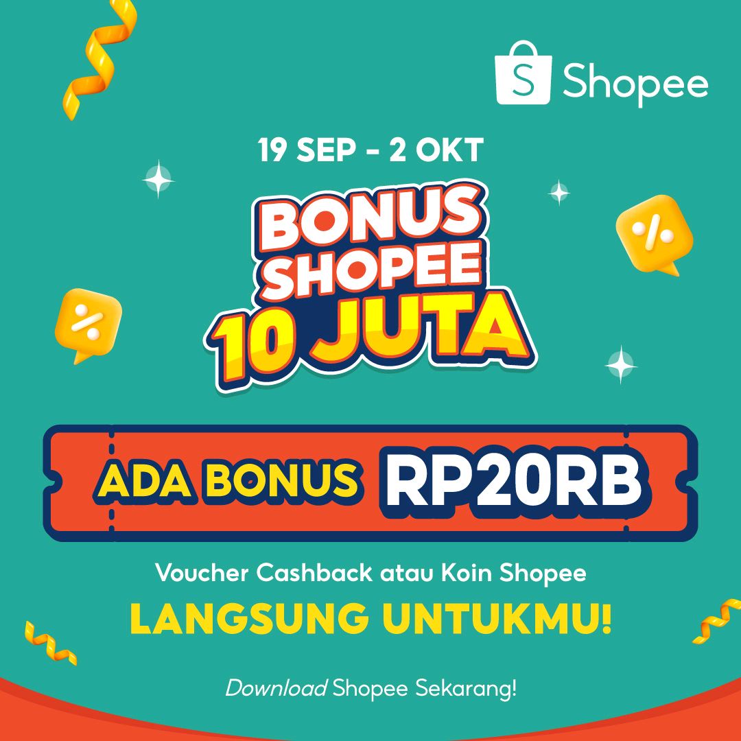 Hai! Ada bonus 20RB untukmu yang langsung bisa dipakai, nih! Yuk, download Shopee dulu dengan klik link ini: #BonusShopee10Juta shp.ee/9ur9p4wjauz
