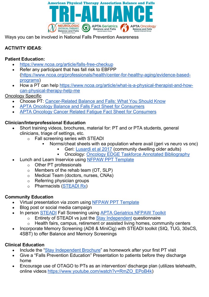 APTA Oncology Balance & Falls SIG tweet media