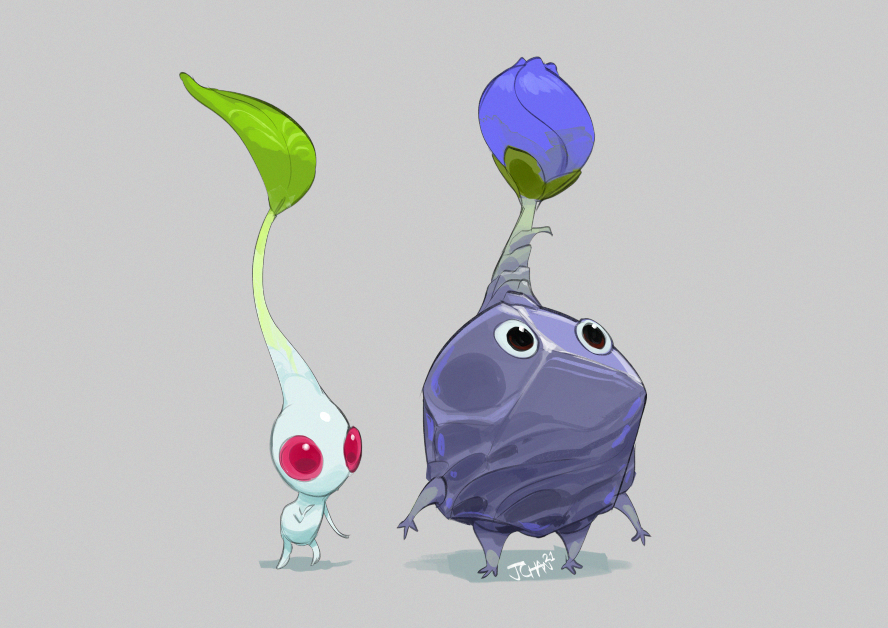 justinchans's tweet photo. i've been thinking about pikmin 4 everyday and I WILL draw some more pikmin art when i get the chance 😭 have some old piks for now https://t.co/4fowehZwCv