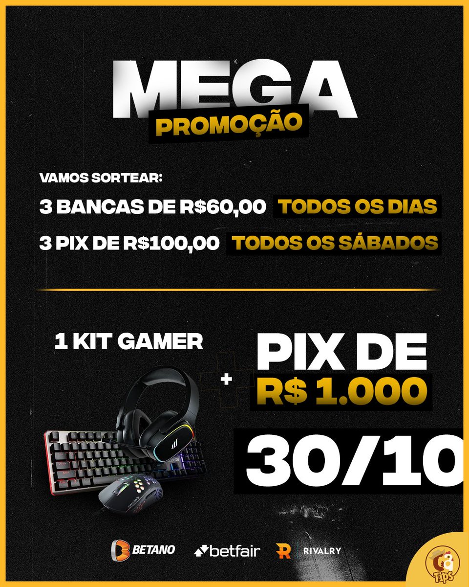 🔥 💰 As regras estão no nosso Canal no Telegram (Link na bio)