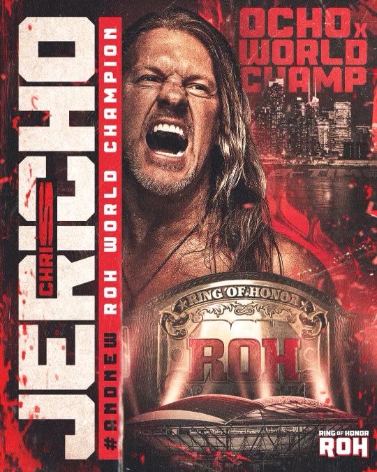 AEW's tweet photo. #AndNEW!!!
Your NEW @ringofhonor World Champion is @IAmJericho!
#AEWDynamite https://t.co/pPI3kbK7TX