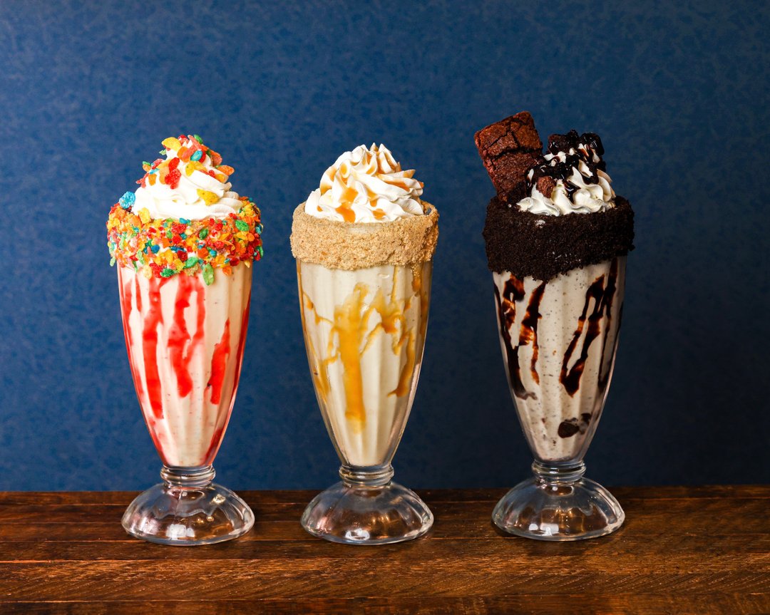 corkyskitchen's tweet photo. 🥤 TRIPLE THE FUN! Enjoy one of our BRAND NEW Milkshakes! Choose from Fabulous Fruity Pebbles, Creamy Caramel &amp; Blissful Brownie! $9.99… SHARING is encouraged! #CorkysKitchen https://t.co/yeHbsbWN3f