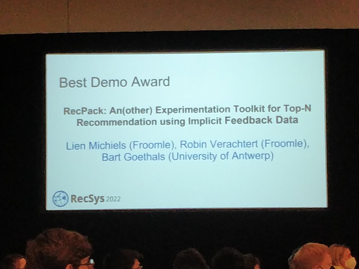 Olivier Jeunen (@olivierjeunen) on Twitter photo Happy to see important work on tooling that enables reproducibility get the recognition it deserves. Congratulations, <a href="/lienmichiels/">Lien Michiels</a> <a href="/R_Verachtert/">Robin Verachtert</a> and <a href="/goethals/">Bart Goethals</a>! #RecSys2022 Happy to see important work on tooling that enables reproducibility get the recognition it deserves. Congratulations, <a href="/lienmichiels/">Lien Michiels</a> <a href="/R_Verachtert/">Robin Verachtert</a> and <a href="/goethals/">Bart Goethals</a>! #RecSys2022