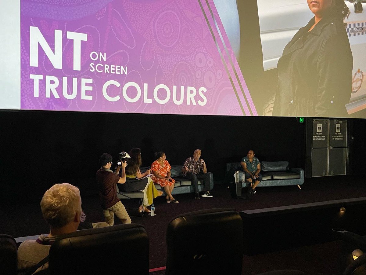 EmMasters's tweet photo. True Colours had a special NT @nt_diff screening last night. It was such a treat to see it on the big screen. If you love cracking crime yarns you can find it on @sbsondemand @sbs_australia Congrats to the cast and crew and kudos to @LaetitiaLemke who ran the Q&amp;A 💛💛💛 https://t.co/W56rWy3PF9