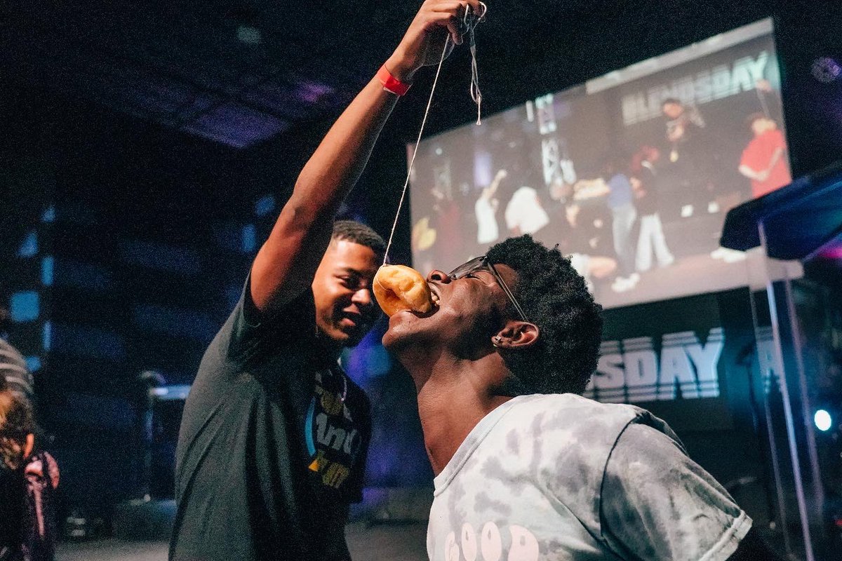 blendflc_'s tweet photo. “Me Personally” tonight was one for the books!! 🔥🔥 From Pastor @calebbijan message about honor to eating donuts on a string it was an awesome #Blendsday 🤩 https://t.co/DqBxnk19V5