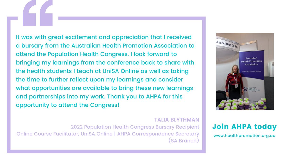 AHPA #PopCongress2022 Bursary Recipient, Talia Blythman, is busy at the Congress 🙌 
"I attended Day 1 which provided a great opportunity to hear what's happening across the industry in Australia and overseas, in particular New Zealand. I look forward to the remaining 2 days!" 👏
