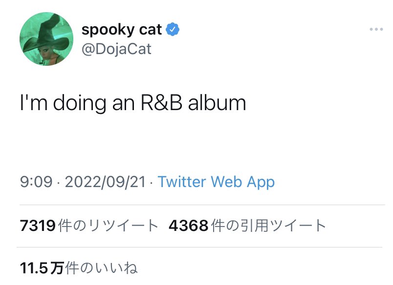 【速報】 Doja Catが全曲R&Bのアルバムをリリースすることを発表しました‼️👀❤️‍🔥 