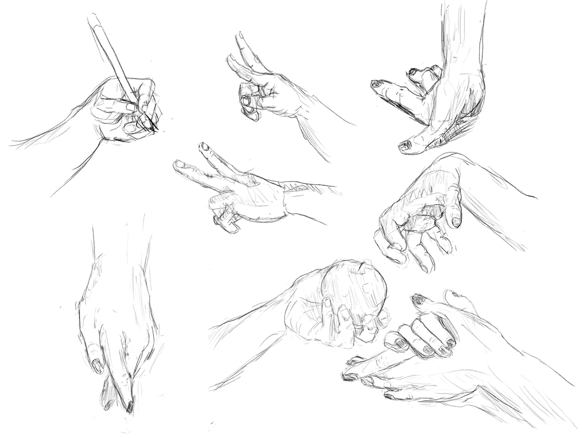 purpusky's tweet photo. Hand practice from today.

....

#drawingpractice #practicedrawing #sketch #practicesketch #practicesketches #beginnerartist #amateurartist #drawing #sketches https://t.co/OAtxO3Wklk