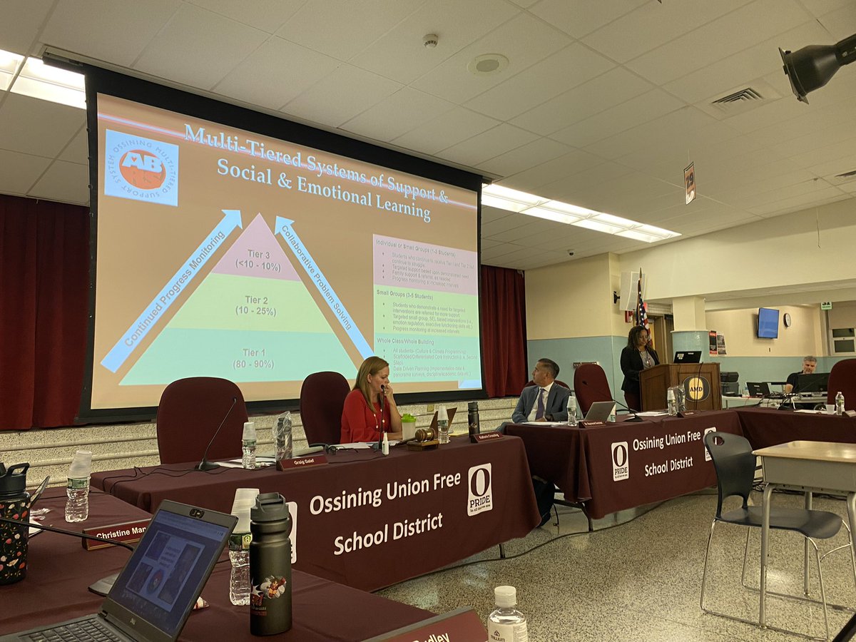 Dr. Lopez shares the @OssiningSchools approach to the SEL focus of MTSS and the three tiered support system to ensure all our students have a successful school experience! #wholechild #MTSS @DDoctora @OssiningSup @mariaAmeyer03 @KimberlyMauri10