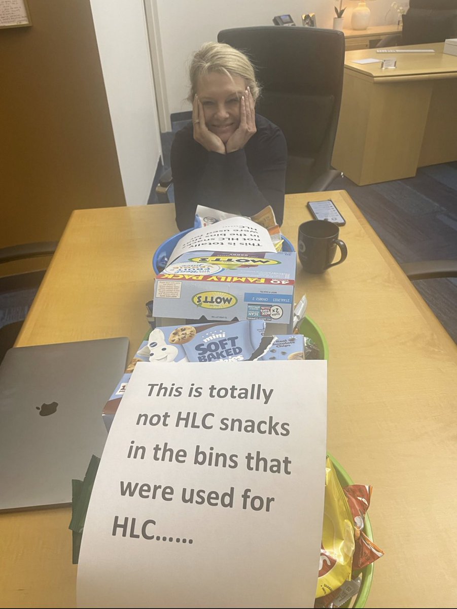 pcprez103's tweet photo. Guilty!  HLC snack hoarding!  We wrapped our Bachelor Degree site visit and maybe the left over snacks are in my office.  Maybe I’m going to deliver them…maybe….🤣🤣 https://t.co/Wb7loWCx7g