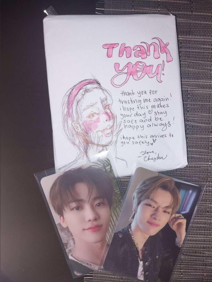 trejor_nct's tweet photo. 💌: #cheskartratez

Hi po @cheskartz thank you for trusting jaemin and sungchan with me! Very smooth transaction and the pcs arrived safely💚 https://t.co/1YlK2pniLM