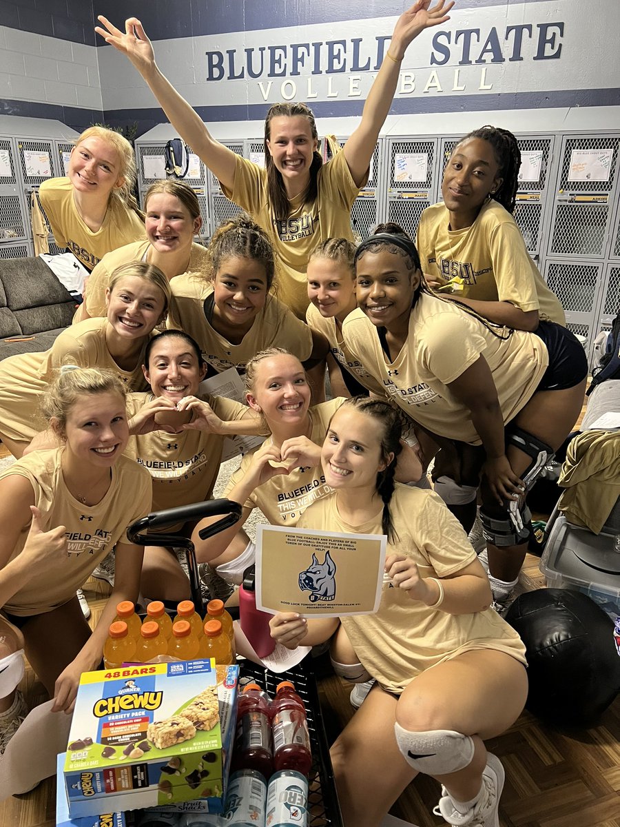Big come from behind victory by @bstatevb! Way to go ladies! @BigBlue_FB just returning the favor for all your support! Enjoy the treats! #GoBigBlue #GuardTheHill