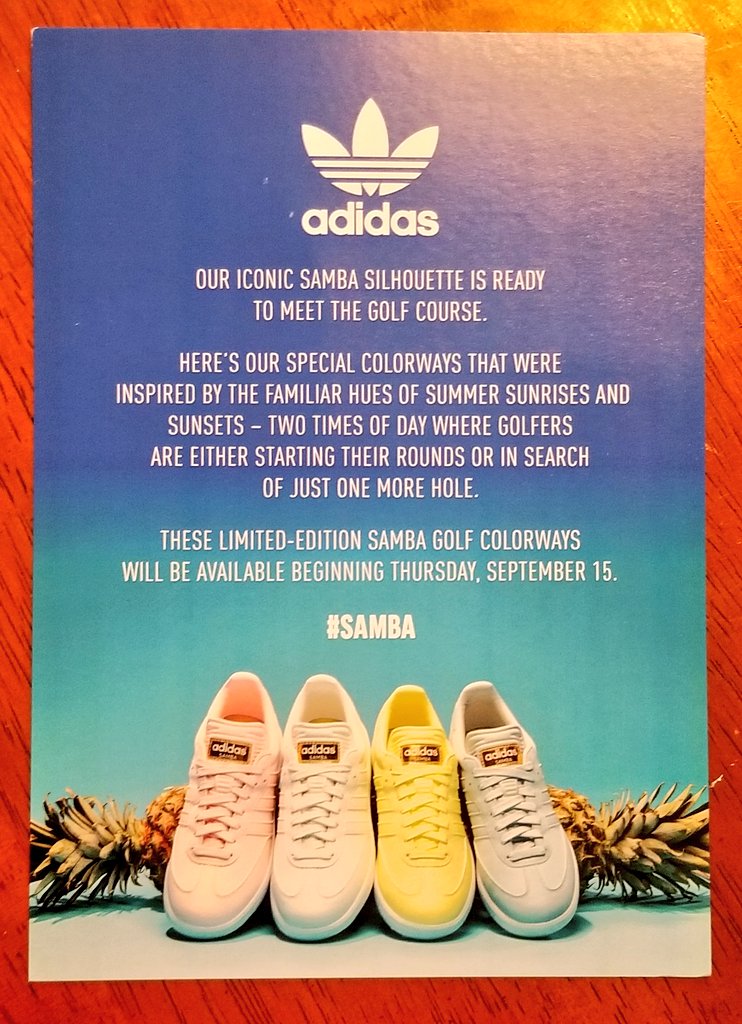 LinksNation's tweet photo. #GIVEAWAY no.2 - Lucky size @adidasGolf limited edition #Samba spikeless golf shoes. Just RT, tell us your size, follow us &amp; @adidasGolf. Winner gets choice of color - entry ends Sunday 9pm est. Good Luck. https://t.co/KcDW1gprWr