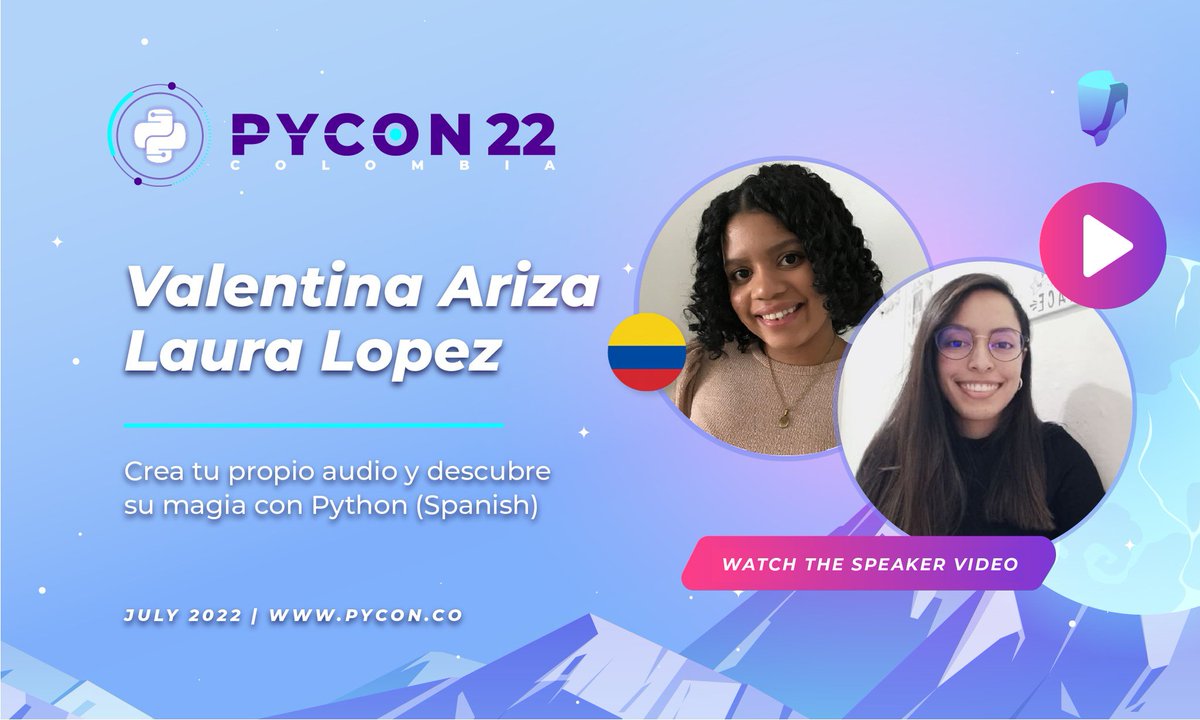 pyconcolombia's tweet image. Watch the video of Maria Valentina Ariza @ValeArizaG and Laura Lopéz @LauraLpezB, they tell us about &quot;Crea tu propio audio y descubre su magia con Python&quot;

youtu.be/QP5UmIsK4Yo

Social Networks:

LinkedIn: co.linkedin.com/in/valearizag co.linkedin.com/in/lauralpezb

#PyconColombia2022