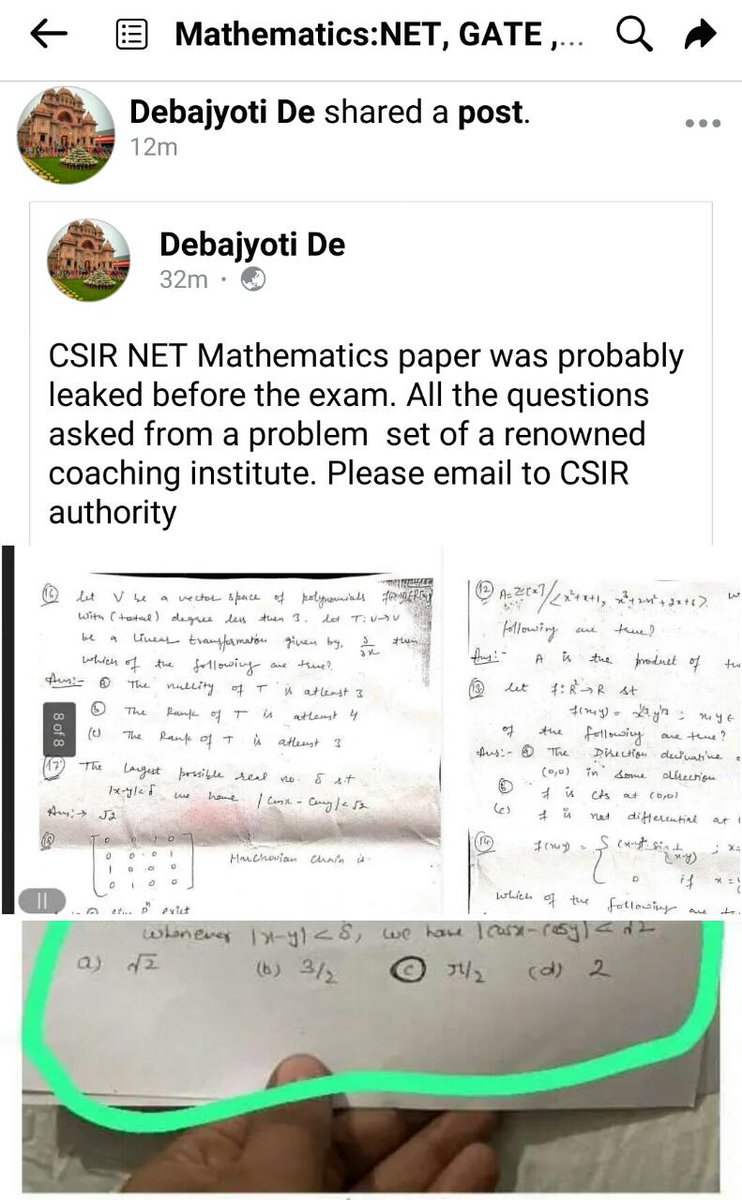 KantaPrasad97's tweet photo. @EduMinOfIndia @iitmadras @dpradhanbjp #shamecsir #shamenta Thoda bhi desh k education system ko sudharna chahte h n to pahle abhi 16-18 k bich me jo CSIR NET ka paper hua h usme kya kya gadbadi hui h pahle wo check kijiye mantri mahoday. Nahi to ye sab dikhava band kijiye. @dpradhanbjp @PMOIndia @CSIR_IND @DG_NTA https://t.co/X1WcDU64DM