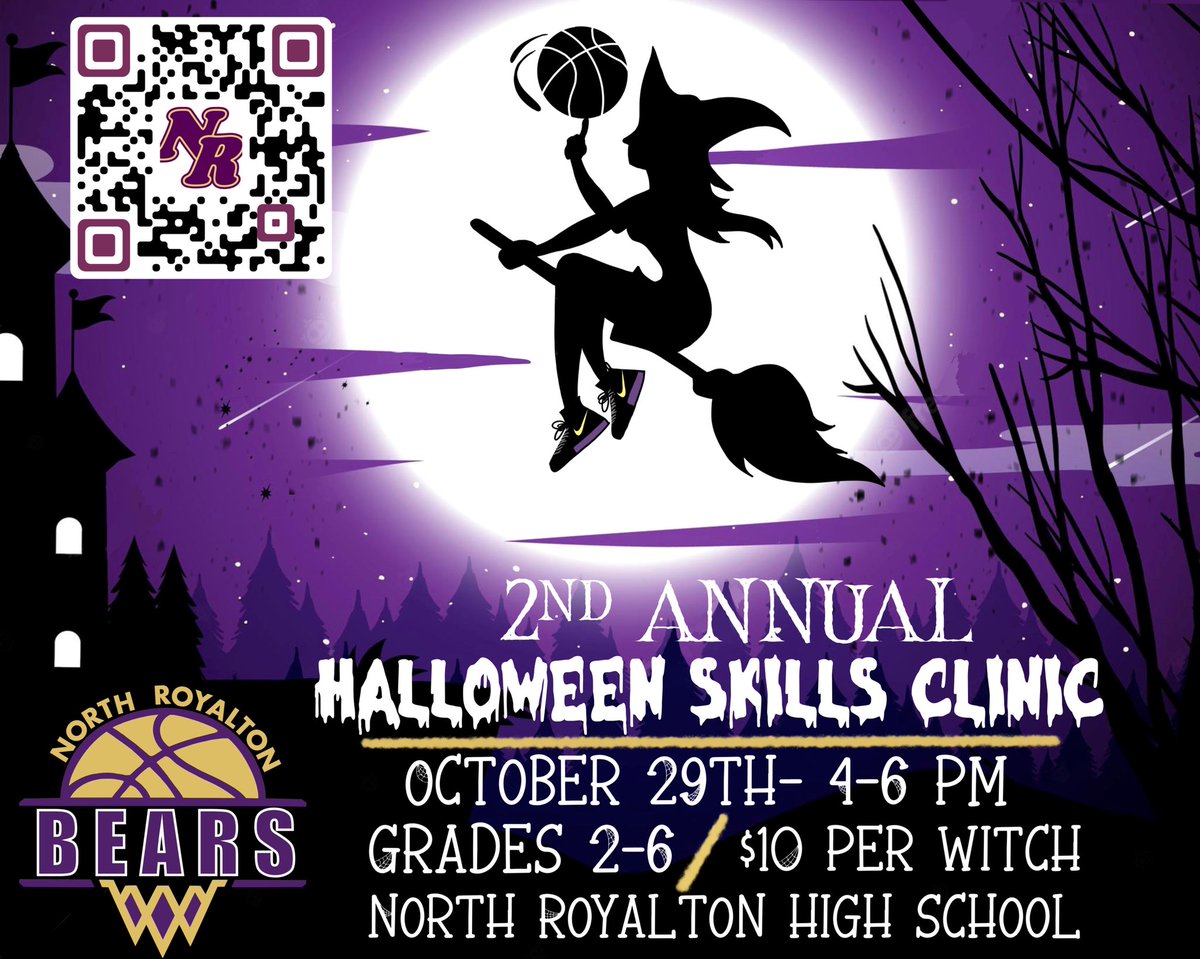 Calling all witches!! Use the flyer attached to sign up for our Second Annual Halloween Skills Clinic! 🐻🏀