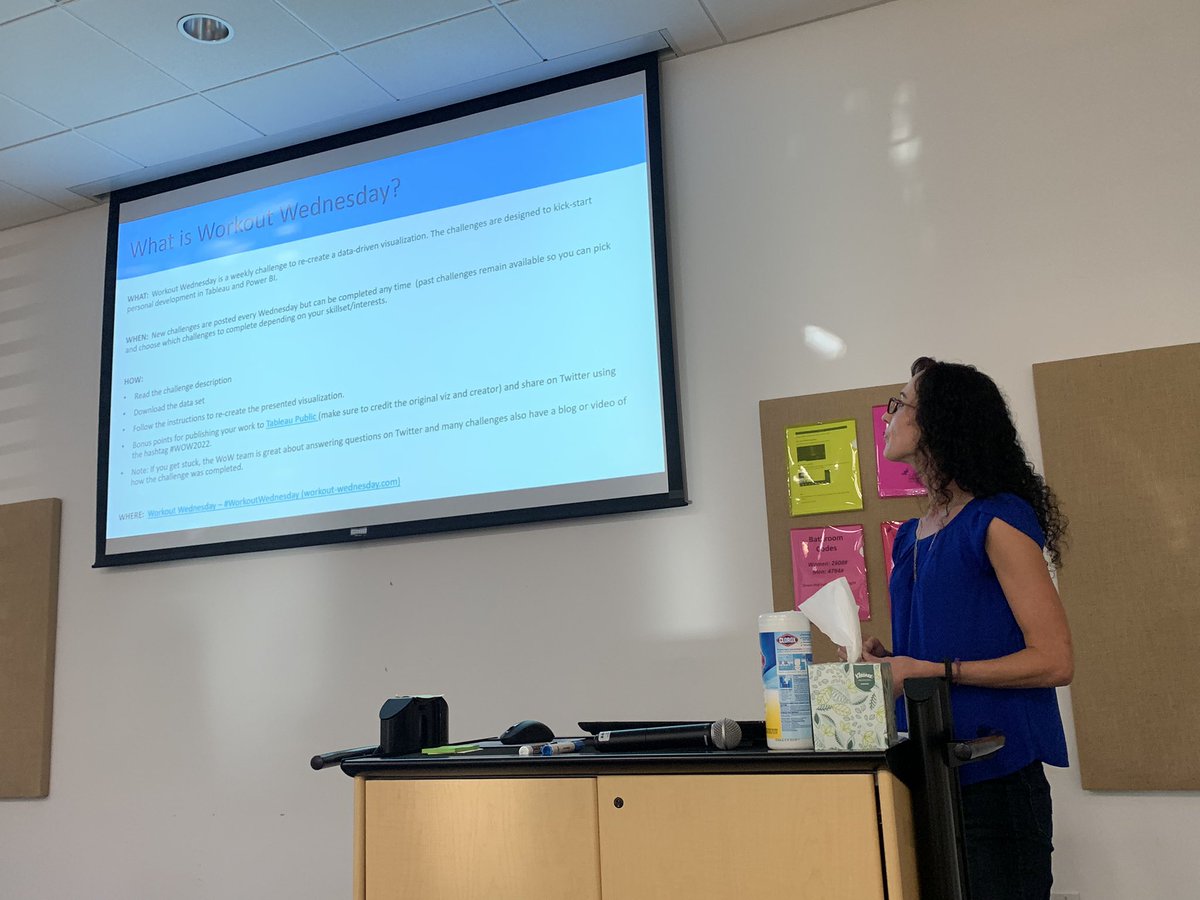 <a href="/JaymeLubben/">Jayme Lubben (she/her)</a> kicking things off with a shoutout to #WorkoutWednesday #SanDiegoTUG