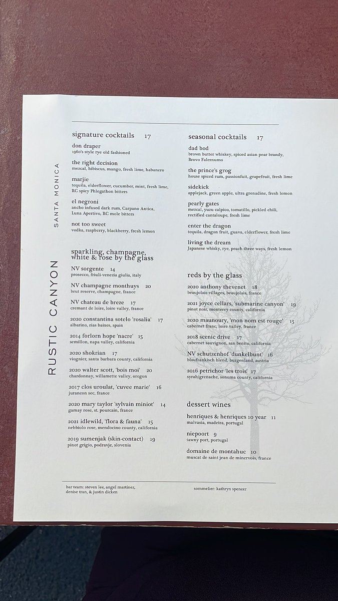 clover_cap's tweet photo. Dinner is starting @REconveneLA . . . This menu is mouthwatering. The company is fantastic.  Haven’t been this excited about networking in a long time. #RusticCanyon https://t.co/0M4AbRBXEI