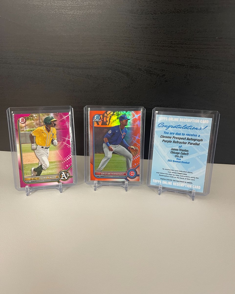 ModernRBreaks's tweet photo. Last Night's Hits🔥 What's your favorite?

Shout out to all that joined us on Whatnot last night! Follow us on Whatnot to be entered into our 1000 Follower Giveaway for a 2019 1st Bowman Chrome Adley Rutschman PSA 10!

#whatnotbreaks #livebreaks #topps #bowman #bowmanbreak #psa10 https://t.co/ZDoXSL8oGO