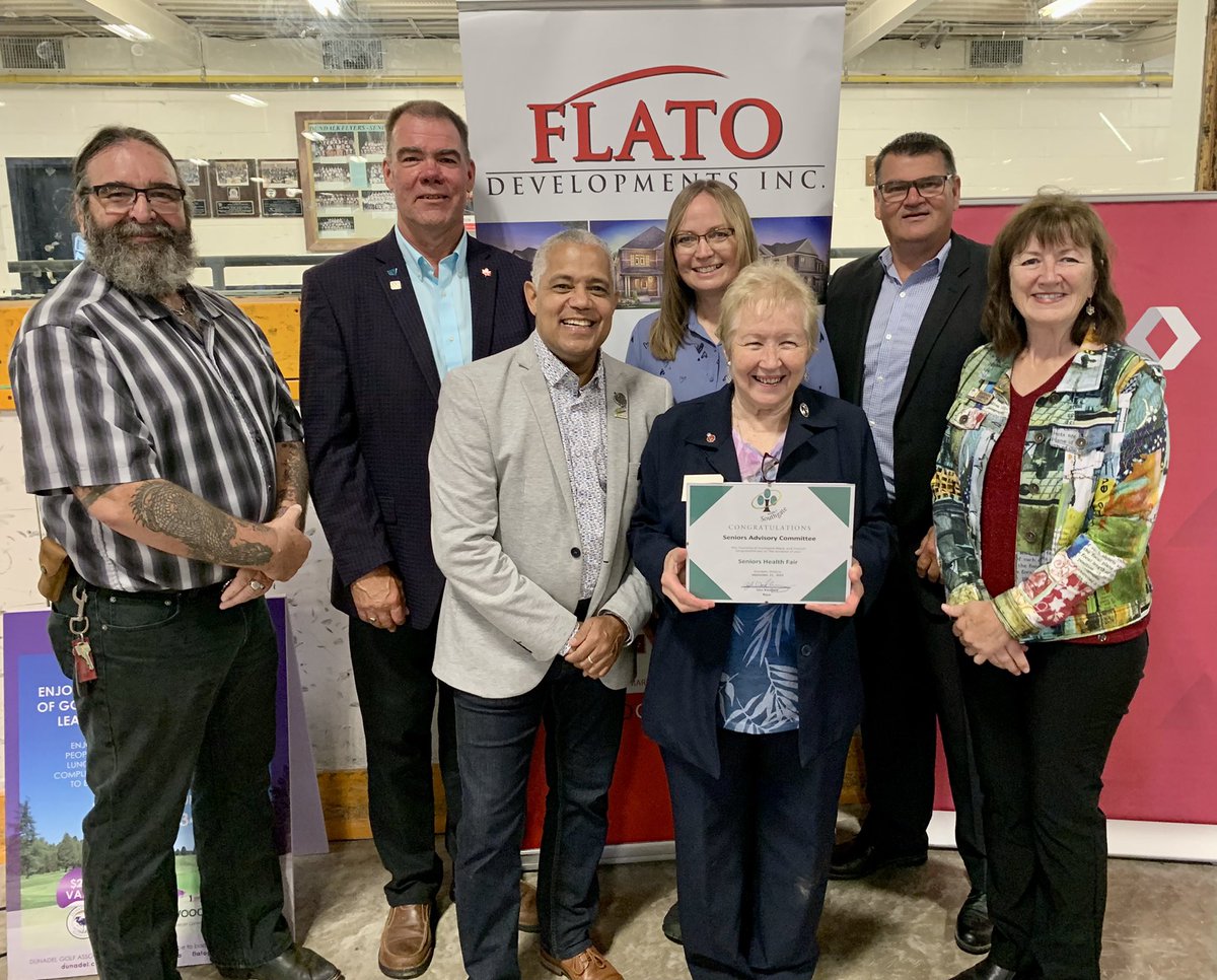 There was a great turn out today at the Seniors Fair in Dundalk. Thank you for laughing at my bad “Dad jokes!” Thank you to the volunteers and sponsors who made it all happen. <a href="/GreyCounty/">Grey County</a> #seniors <a href="/FlatoDev/">FLATO DEVELOPMENTS</a>