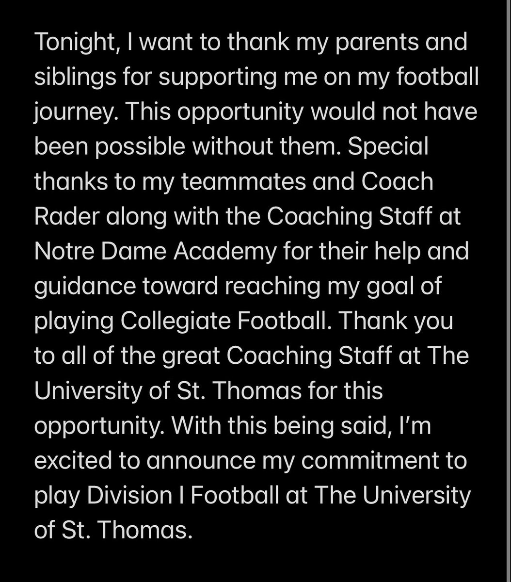 BlakeOsbahr2023's tweet photo. 100% committed 🟣⚫️⚪️
@Coach_Caruso @CoachGrayvold @douglichten @ndatritonfb @NDATritonSports #RollToms https://t.co/eEteOnizz4