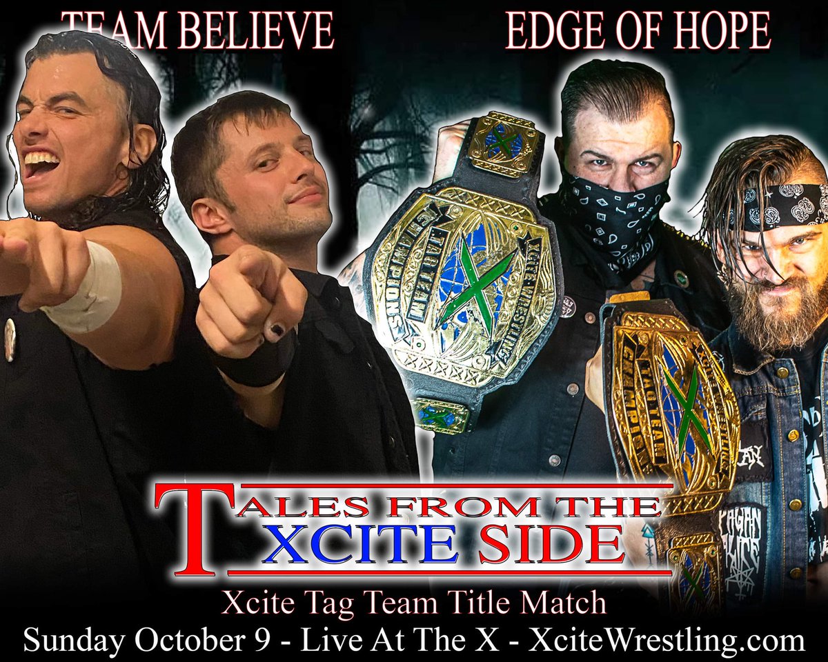 XciteWrestling's tweet photo. Xcite Wrestling
Tales From The Xcite Side
10/9/22 Live From The X
@RealMikeBennett vs @BigBillCollier
@favorite4cast vs @TheKevinBennett
@Mattick585 & @TheCerinRahne vs @tyler_atletico & #seancarr
@NewWaveCheech & @ExtremelyCute vs @CXR_21
https://t.co/aR4NfxBxzu https://t.co/d32lKutWrd