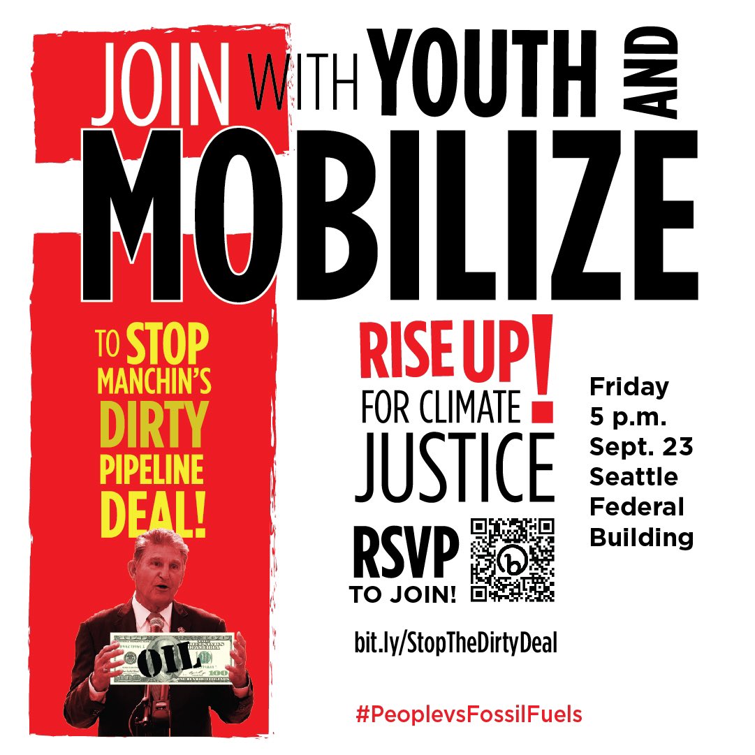 This Friday! Sept 23 #RiseUp for #ClimateJustice #PeopleNotProfit in #Seattle

Over 90 cities worldwide have events this Friday for the Global Climate Strike. In Seattle please join us at
5pm at the Seattle Federal Building.

More info and RSVP here:
bit.ly/StopTheDirtyDe…