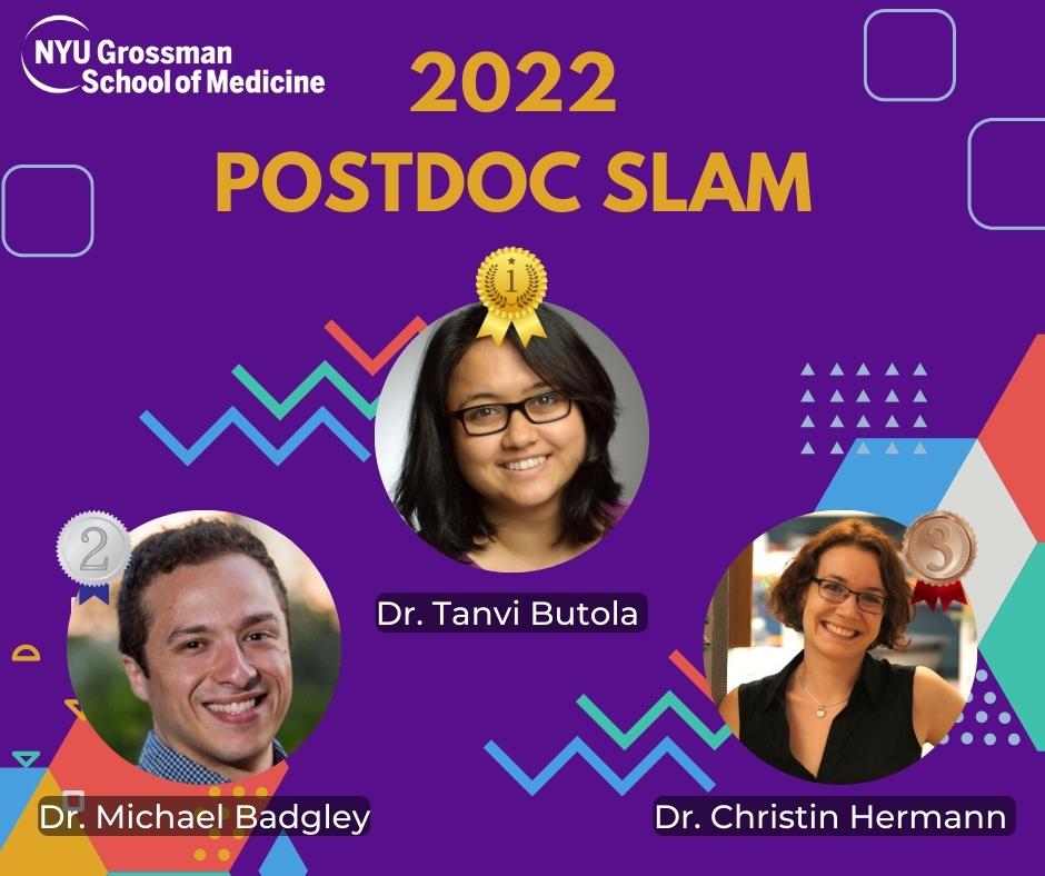 NYULH_postdocs's tweet photo. That's a wrap! Congratulations to our winning #postdoc presenters, and truly every talk of the night was amazing!! We had so much fun and couldn't have asked for a better turnout. Love seeing so much talent from on postdocs on display. #NPAW2022 #SciComm #ThankYouPostdocs https://t.co/9J8KzDSeiq
