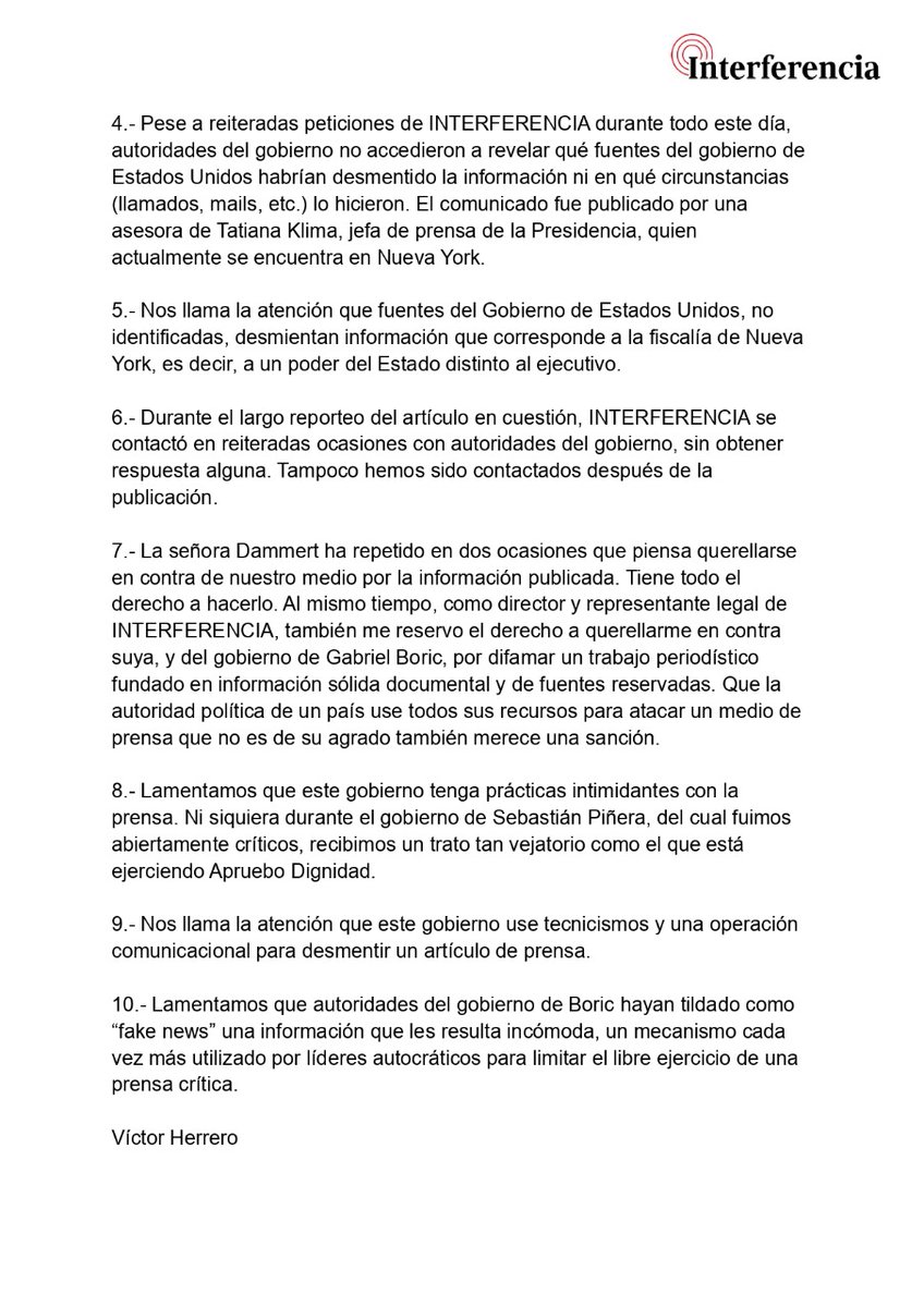 InterferenciaCL's tweet photo. Lea aquí el comunicado 👇🏼 https://t.co/HxNIxsbkRg