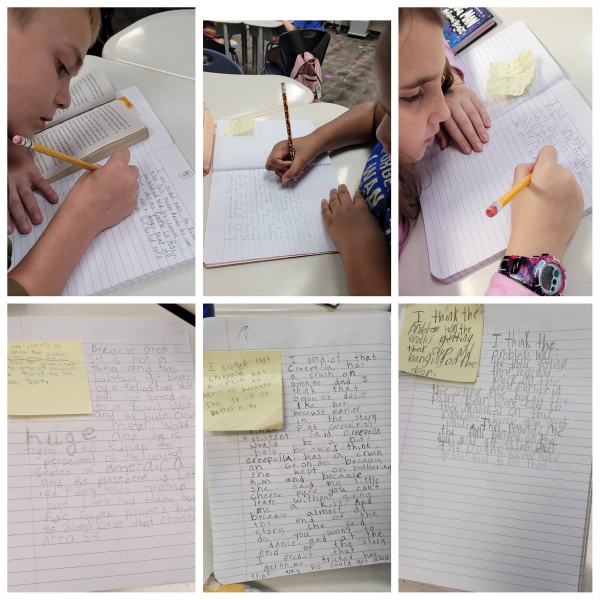 MrsMcKeesClass's tweet photo. You know these students had some amazing 2nd grade teachers (@Rachel_Vaughn11) when they are busting out write longs like this in week 5 of school!! @cyfairMillsap #ittakesavillage #writingaboutreading #readingisthinking https://t.co/mKptXhwUOM