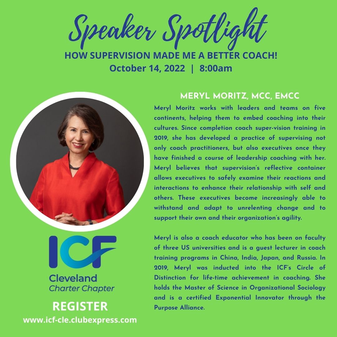 ICFCleveland's tweet photo. Learn from Meryl Moritz as she presents the #3FunctionModel in a lively, hands-on session. With just three events left this year - you'll want to make sure this one is definitely on the caledar! https://t.co/yEaKbvzt5L
#coaching #coachingskills #icf #icfcle #clecoaching https://t.co/kYNOXKVguB