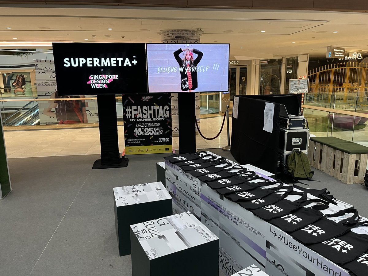 yelston's tweet photo. The @supermetaplus_ team will be at Raffles City shopping Center level 3 today for the Singapore Design Week. Do check us out from 10am to 10pm today.
Me and @waynetan721 will be there from 5pm.
LFG~~~
#NFTCommmunity #fashtag https://t.co/0VRkVs3A99