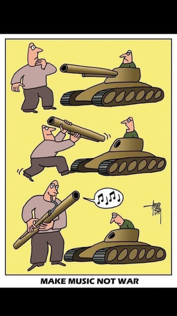 DaniloA08106919's tweet photo. Não faça guerra. Faça música. E contribua para transformar o mundo numa sinfonia de paz. 

#StopPutinNOW #StopWar #StopTheWar #ForaPutin #UkraineRussiaWar #Ucrânia #Paz #Piece https://t.co/KDjhd3jO6j