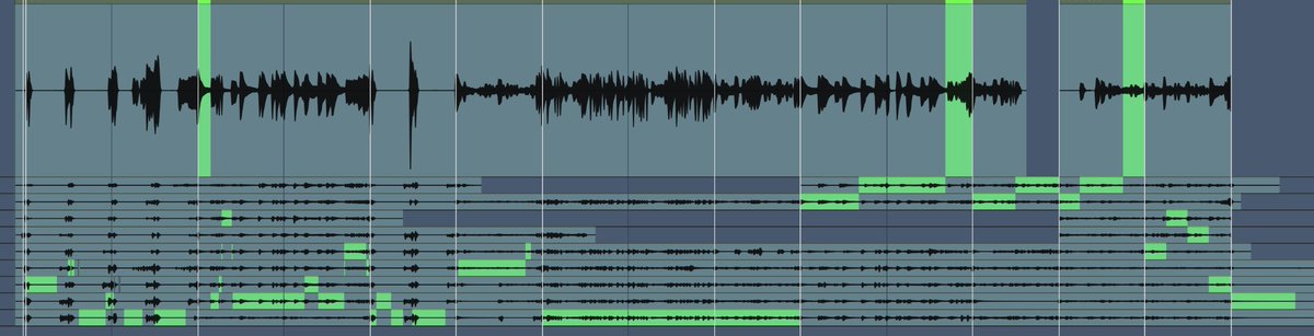 Guitarists - how many takes do you have to comp together to get something that actually sounds tidy? Asking for a friend... 
#music #production #guitar #vgm #studio
