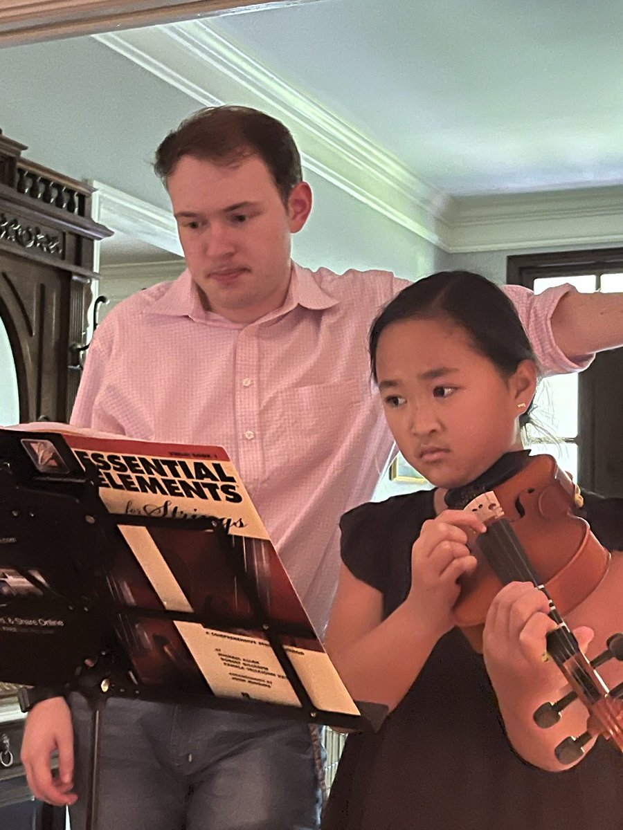 titlelawyerjoe's tweet photo. Amazing: today our daughter Mary picked up her bow for the first time to play the 🎻. EXACTLY 12 years prior big brother Jack had the same experience. https://t.co/27eb9ljbdw