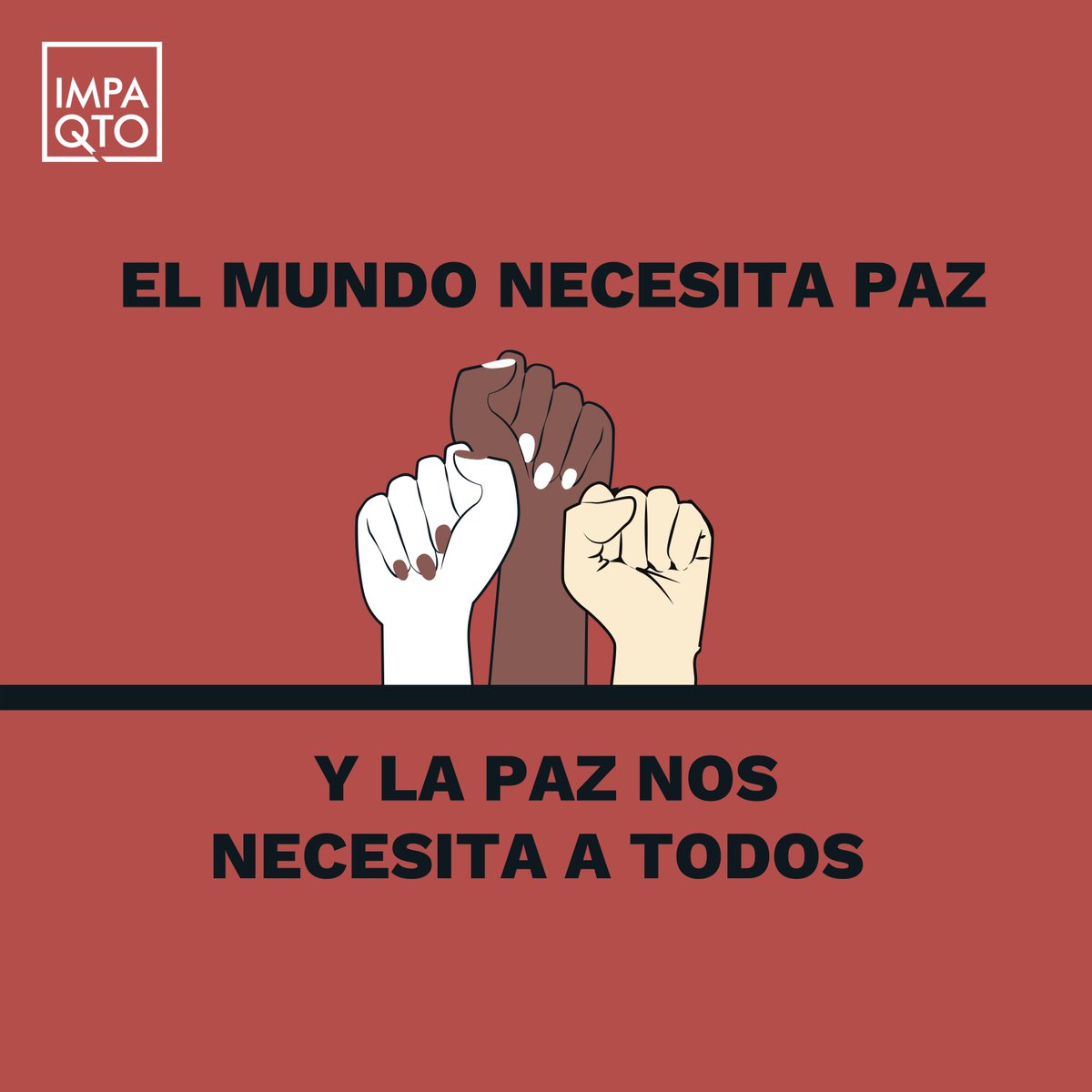 IMPAQTOec's tweet image. En #IMPAQTO tenemos un profundo sentido de responsabilidad con la búsqueda de la paz y el bienestar de todos.

✊Porque tenemos derecho a vivir en paz. 
✊Porque una sociedad más justa es posible. 
✊Porque cada vida cuenta. 

Hoy nuestra voz se une para construir días de paz.