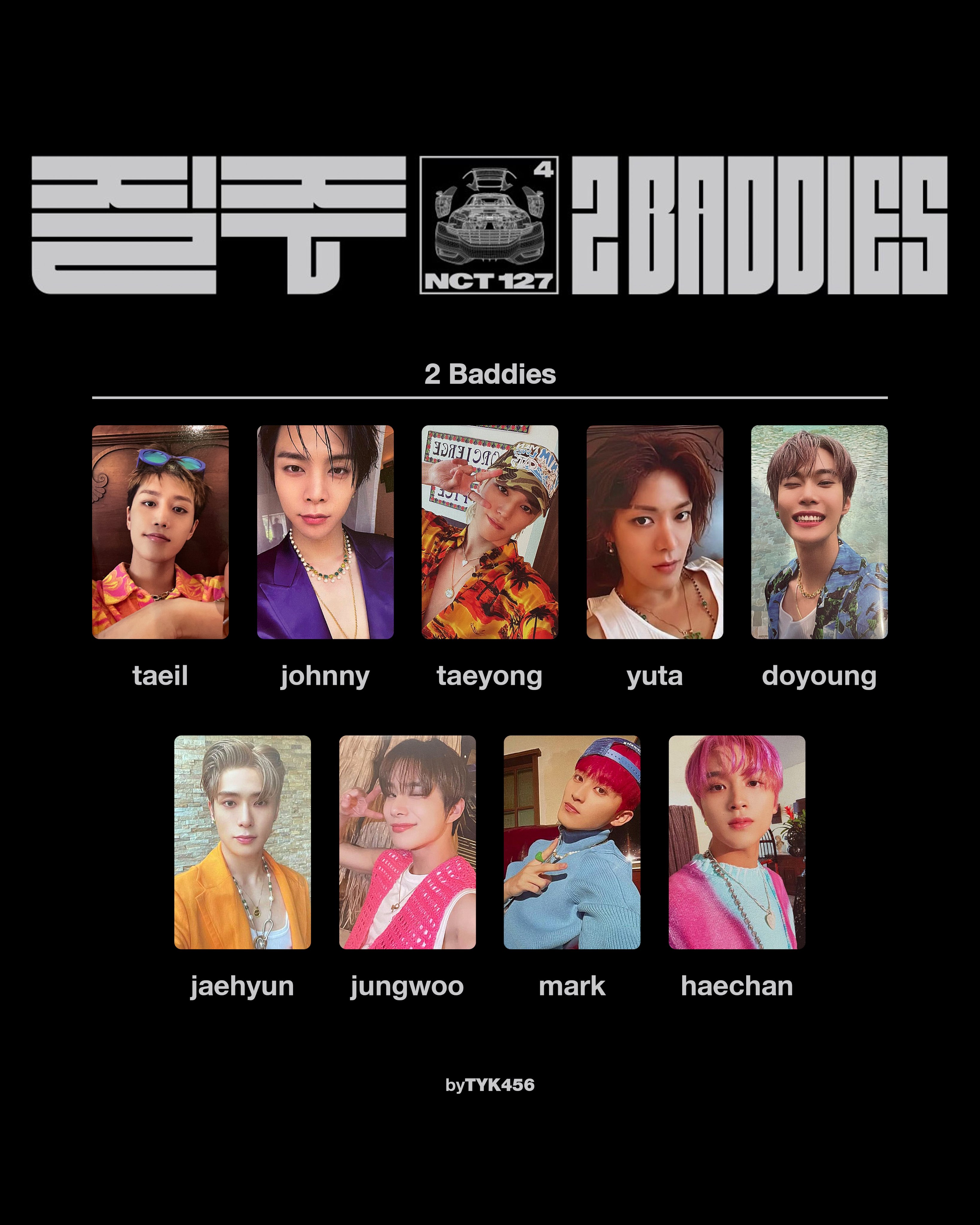 t 🤍 on Twitter "NCT 127 질주 (2 Baddies) photocard pc template