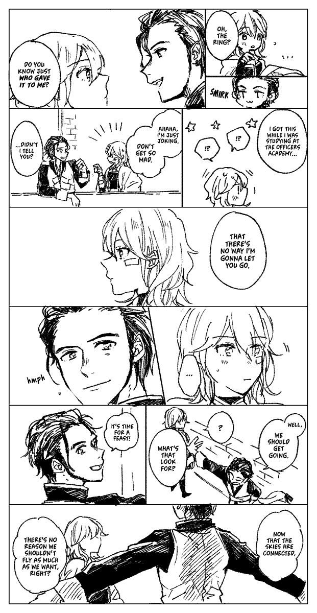 atunverde's tweet photo. Translated. Original comic by kaoh630
#claudeleth
Page 4 T/N: In the Japanese version of the game, he commonly refers to his goals as "scenery" (景色 keshiki) that he wants to see, so the word acts as a double meaning here. https://t.co/ilmi5RJx8I