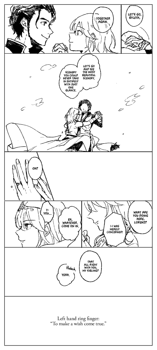 atunverde's tweet photo. Translated. Original comic by kaoh630
#claudeleth
Page 4 T/N: In the Japanese version of the game, he commonly refers to his goals as "scenery" (景色 keshiki) that he wants to see, so the word acts as a double meaning here. https://t.co/ilmi5RJx8I