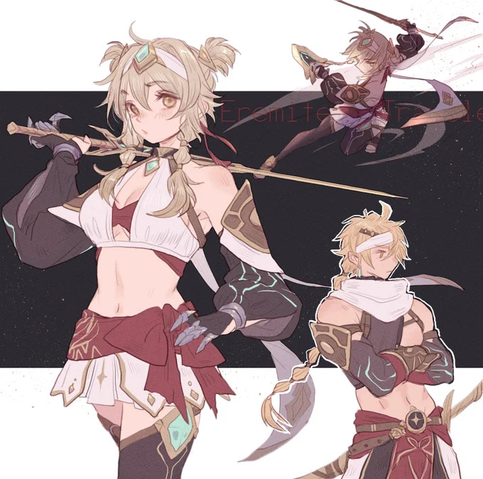 Lumine and Aether on a mission to infiltrate the Eremites...!  #GenshinImpact 