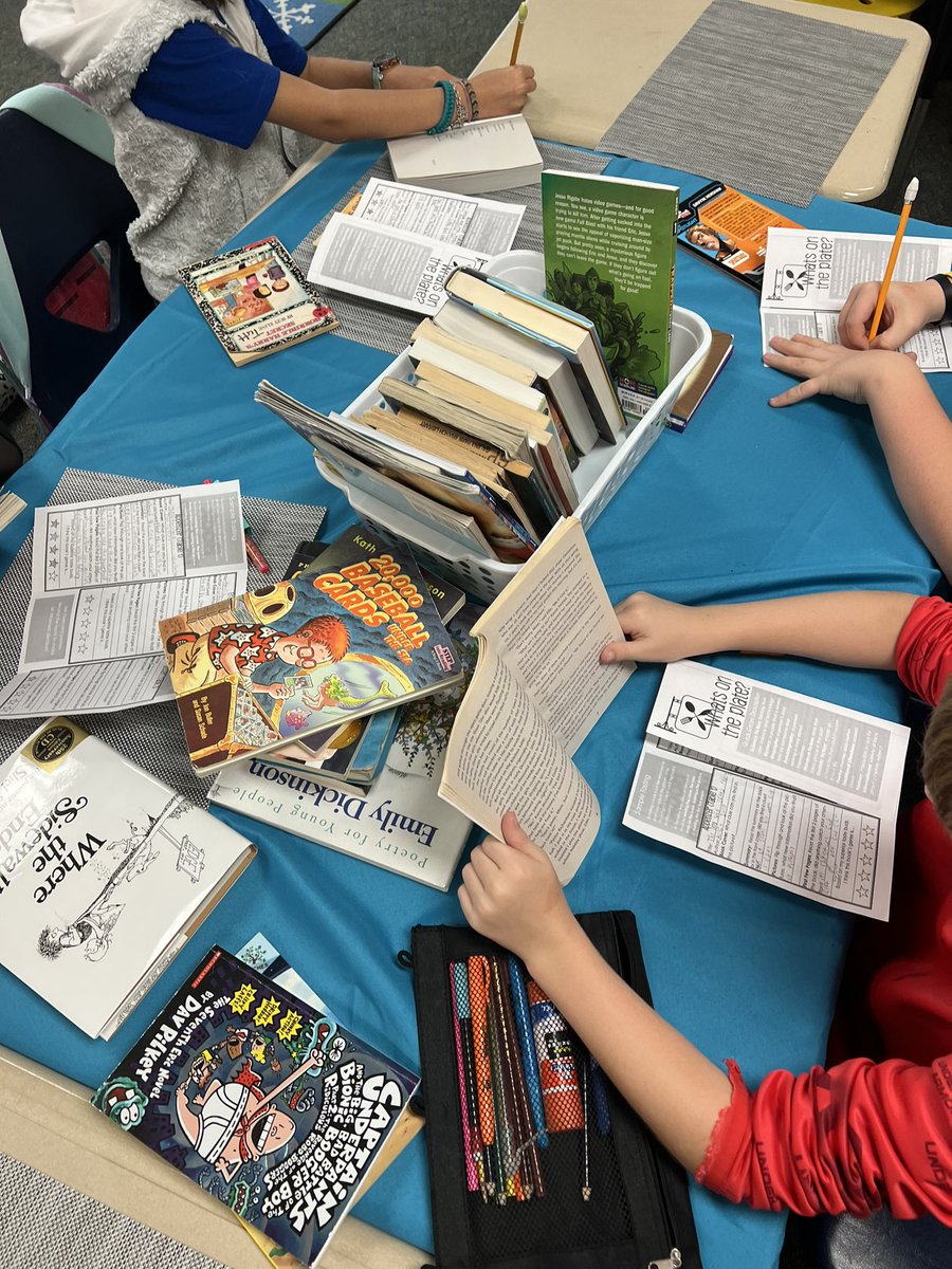 GilchristM75's tweet photo. From 2 weeks ago⦠Book Tasting! Books are yummy! My students love being featured on a Twitter! #GenreStudy #ToBayshoreandBeyond #ChooseLp https://t.co/YFlRL6XOSS