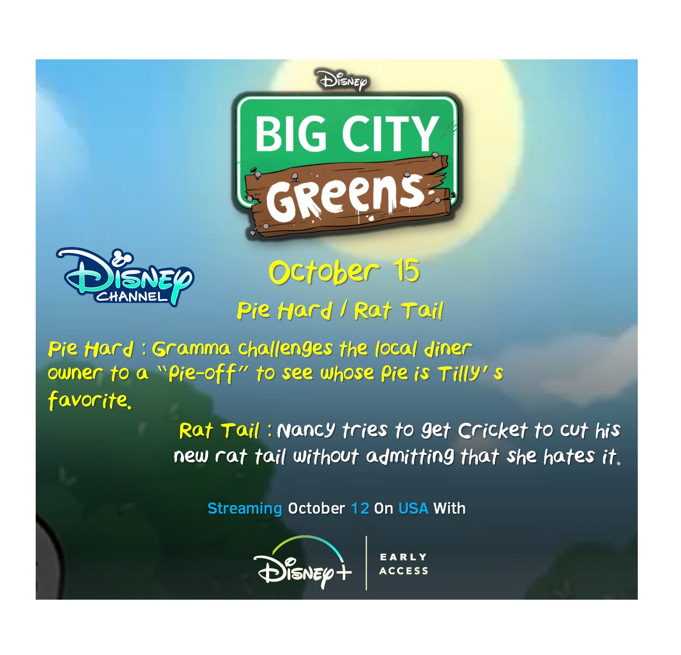 Big City Greens With No Context on Twitter "A Pie contest alongside with Rat Tails need to be