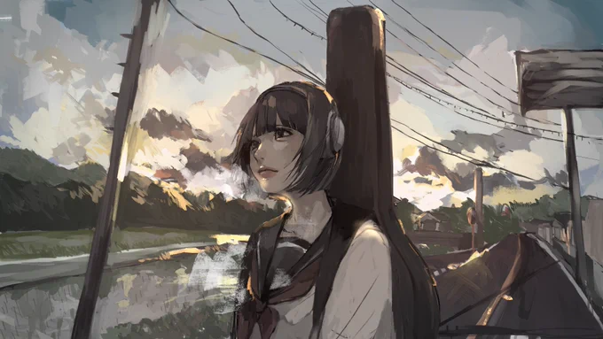 ロクデナシさんの「ブリザード」ジャケ写とMVイラスト担当させていただきました!とても素敵な曲なので是非(╥﹏╥) 