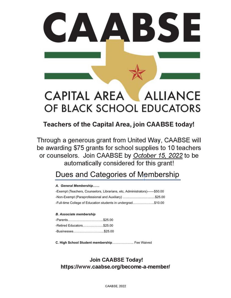If you're thinking about it, don't wait! Join CAABSE today!