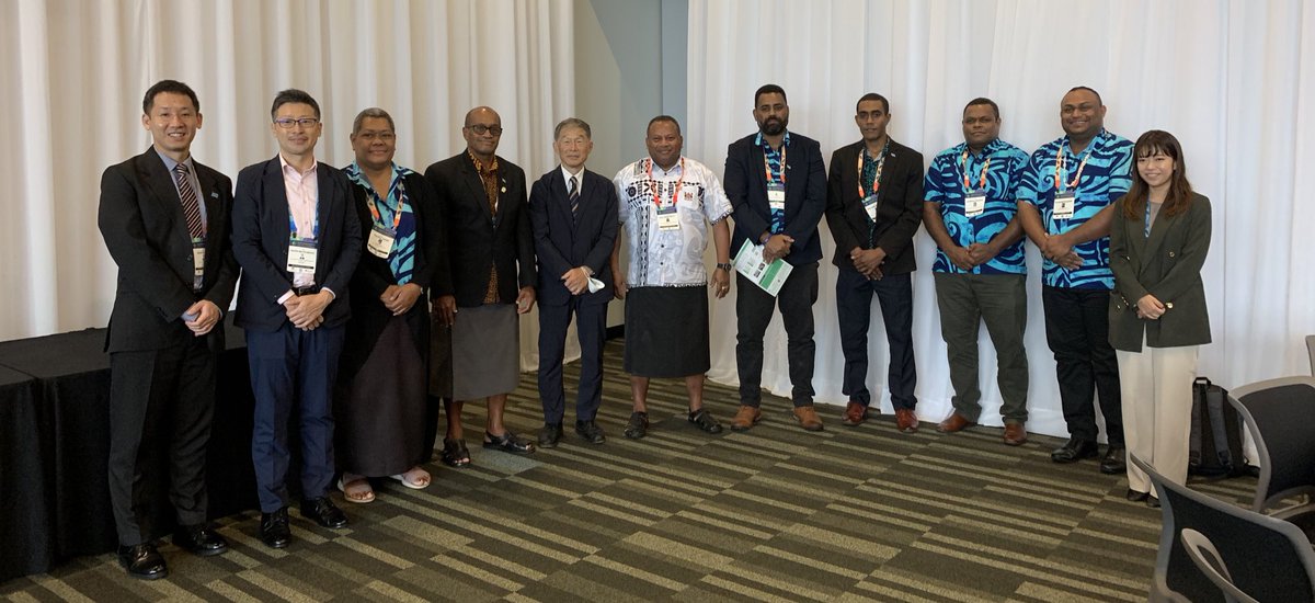 Day 4️⃣ - #APMCDRR

Team 🇫🇯 led by Hon. <a href="/ISeruiratu/">iliavi seruiratu</a> &amp; Hon. <a href="/JoneUsamate/">Jone Usamate</a> started the day with a meeting with a team from <a href="/jica_direct_en/">JICA - Japan International Cooperation Agency</a> with discussions ranging from #DRR, early warning systems &amp; sharing of lessons learnt from past disasters.