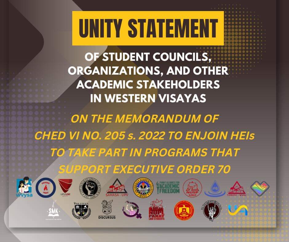 wvysalliance's tweet photo. LOOK: More Student Councils and organizations express their solidarity with the Western Visayas Youth and Students Alliance

Read and sign the Unity Statement: https://t.co/y9K8TGE1el
Facebook Page: @wvysalliance https://t.co/4r2tZ8QeZz