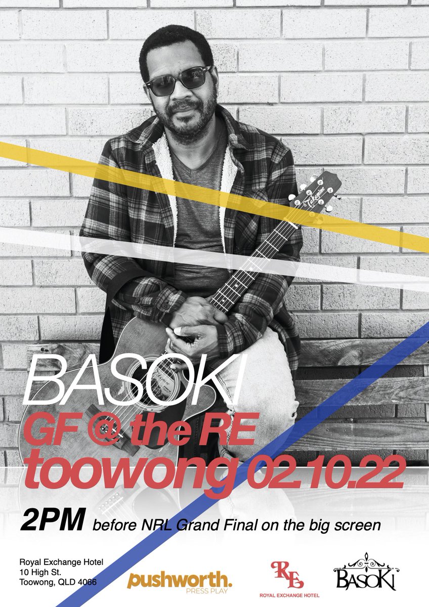 02.10.22
#NRLgrandfinal2022 at the #royalexchangetoowong  So keen to get amongst it … #Rockoustic #guitaRandB #sokirocks